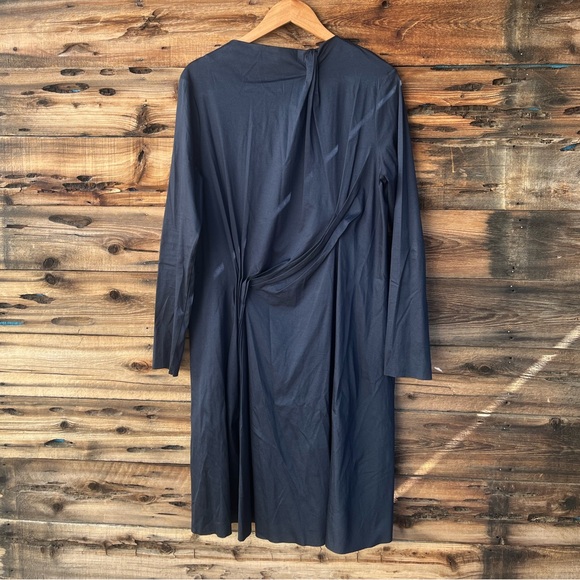 COS Dresses & Skirts - COS | Navy Crewneck Ruched Long Sleeve Dress L